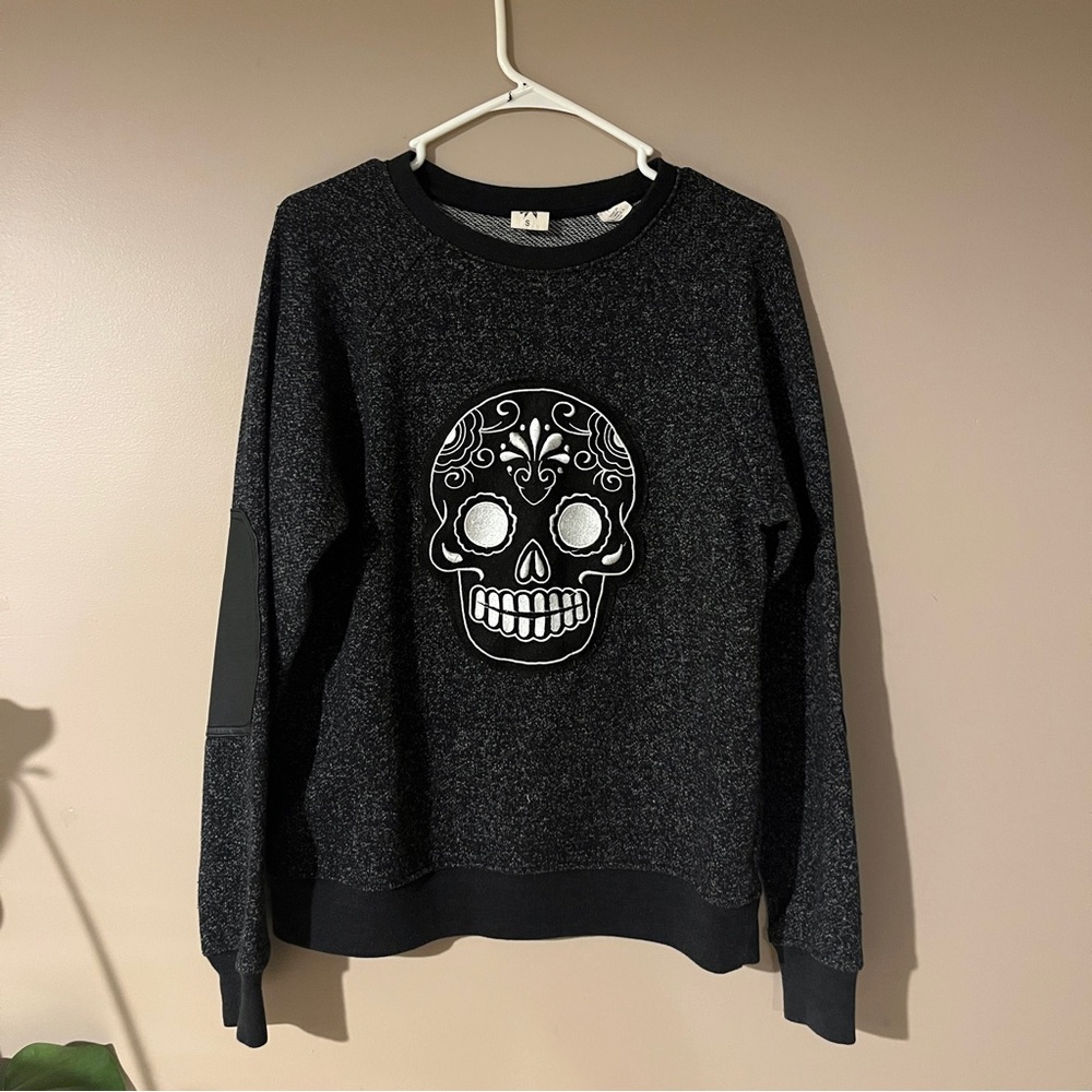 Urban Outfitters Black Skull Crewneck Sweater